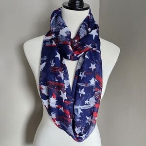 Stylish American Flag Red White And Blue Infinity Scarf Stars And Stripes